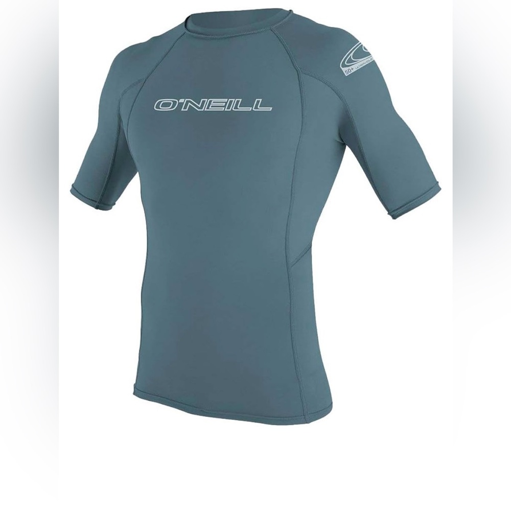 O'Neill Basic Skins Short Sleeve Rashguard UPF 50+ Sun Surf Shirt Dusty Blue L